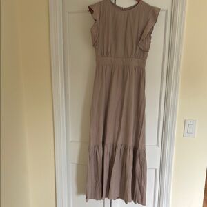 Elegant Tan Maxi Dress